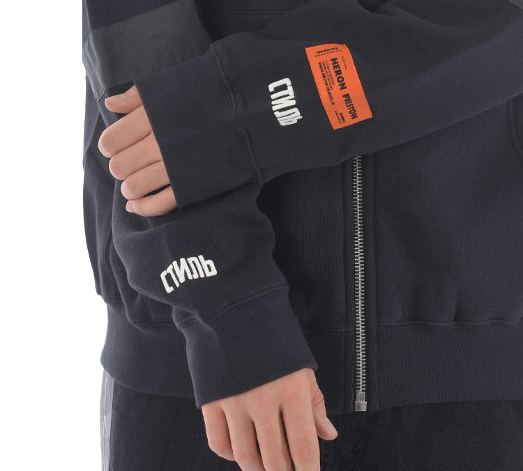 Men's HERON PRESTON Design hooded Cardigan Black HMBE001F198080040488