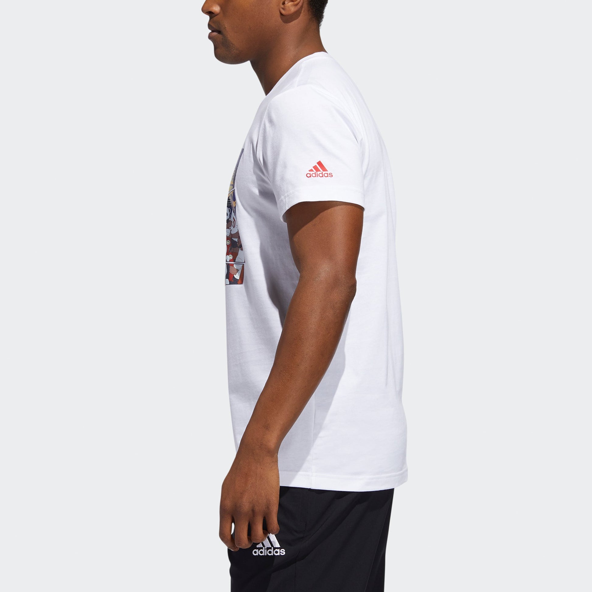 adidas Chengdu Tee Cartoon Printing Basketball Sports Short Sleeve White GE1062