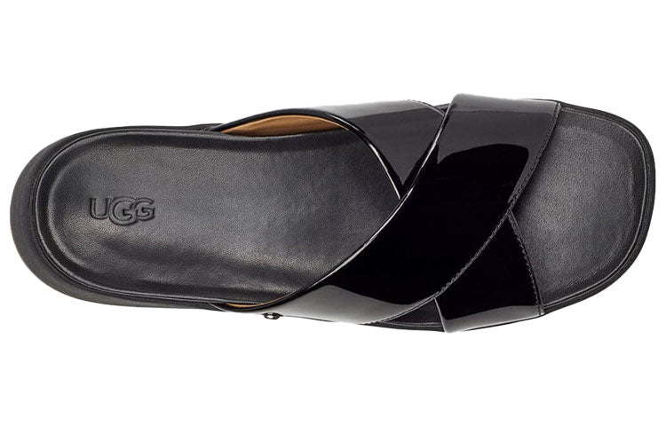 (WMNS) UGG Emily Patent Leather Black Slippers 1107896-BLK