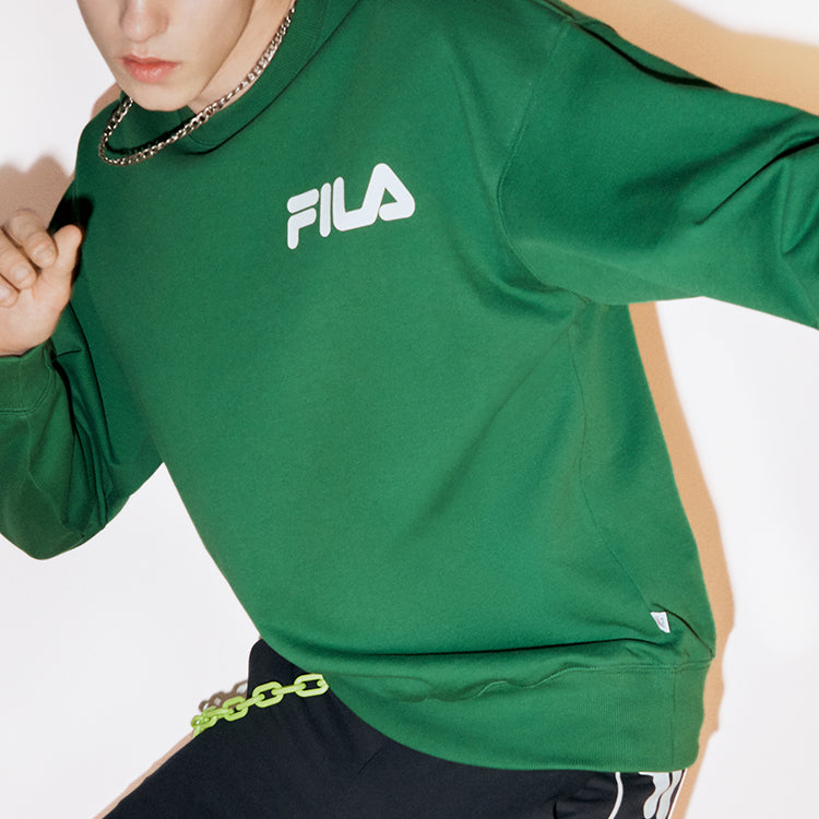FILA FUSION Alphabet Logo Printing Sports Pullover Unisex Green T11U038205A-GN