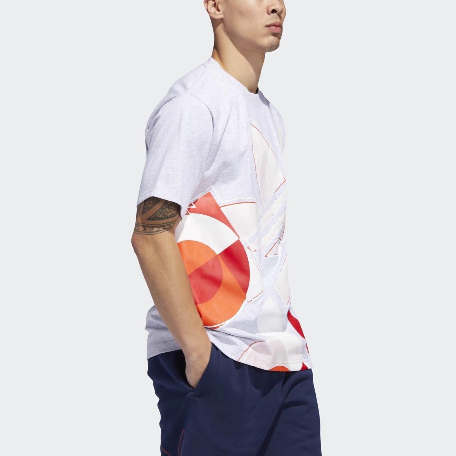 adidas originals Large Logo Graffiti Sports Short Sleeve Gray DV3288
