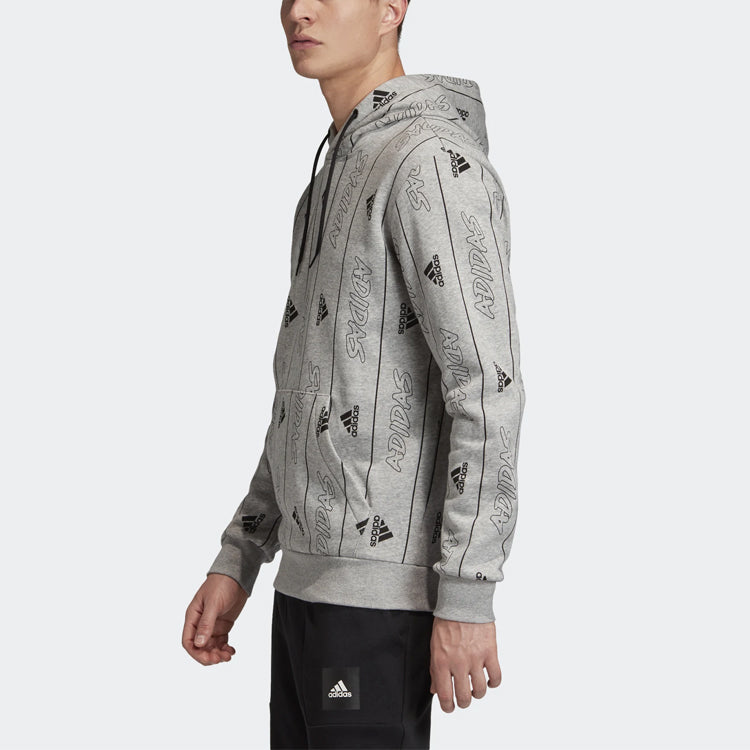 adidas Training Casual Sports hooded Alphabet Logo Gray FR7154