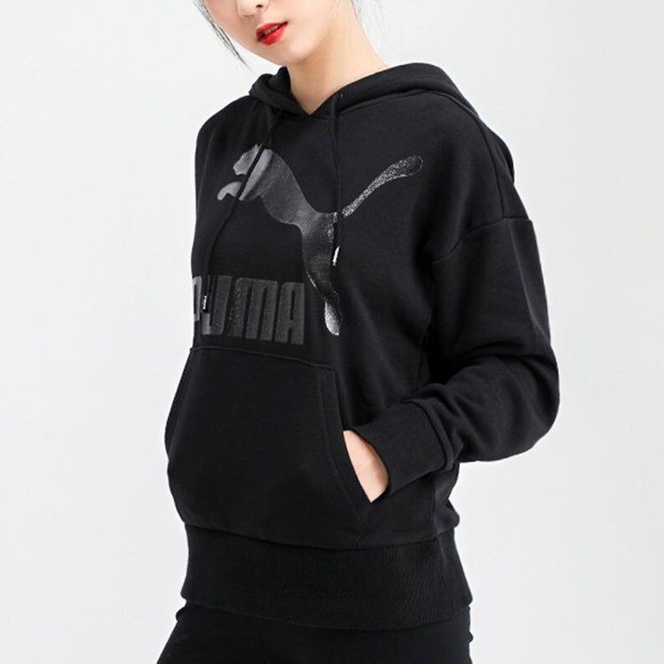 (WMNS) PUMA Classics Logo Hoodie 'Black' 599197-51