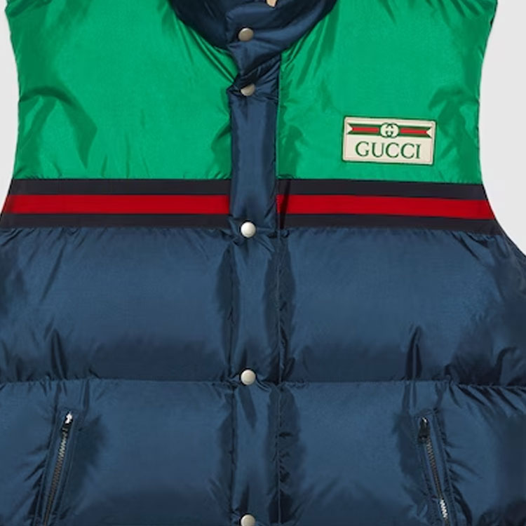 Gucci Nylon Satin Padded Vest 'Dark Blue' 698713-Z8BN7-4697