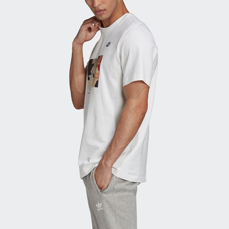 adidas originals Samstag Photo T Printing Sports Short Sleeve White GD5697