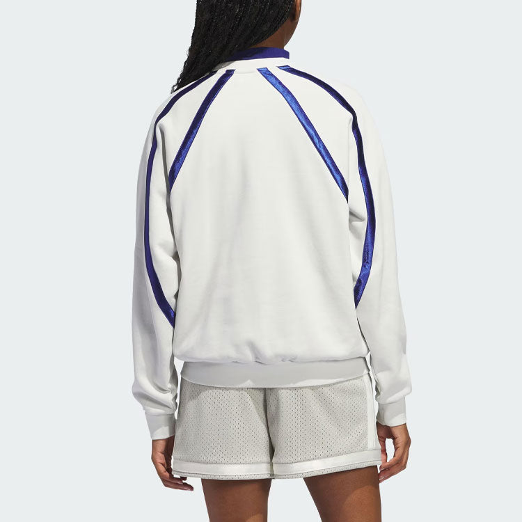 adidas Originals Crewneck Asia Sizing 'White Purple' IR6385