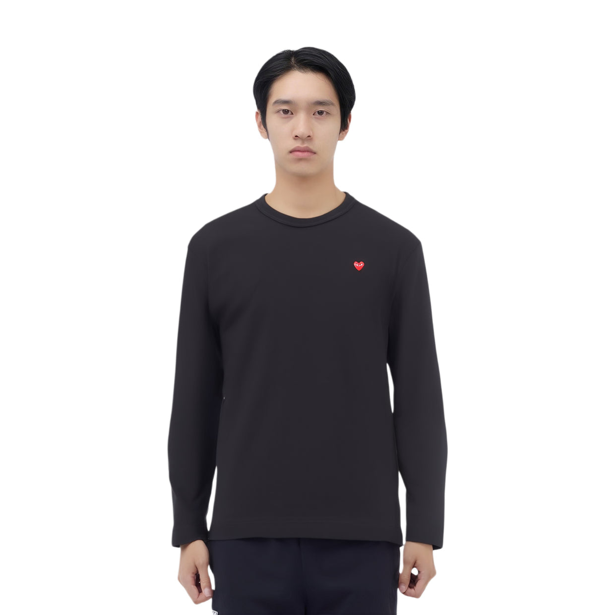 COMME des GARCONS PLAY SS25 Mini Heart Long Sleeve T-Shirt 'Black' AX-T308-051-1