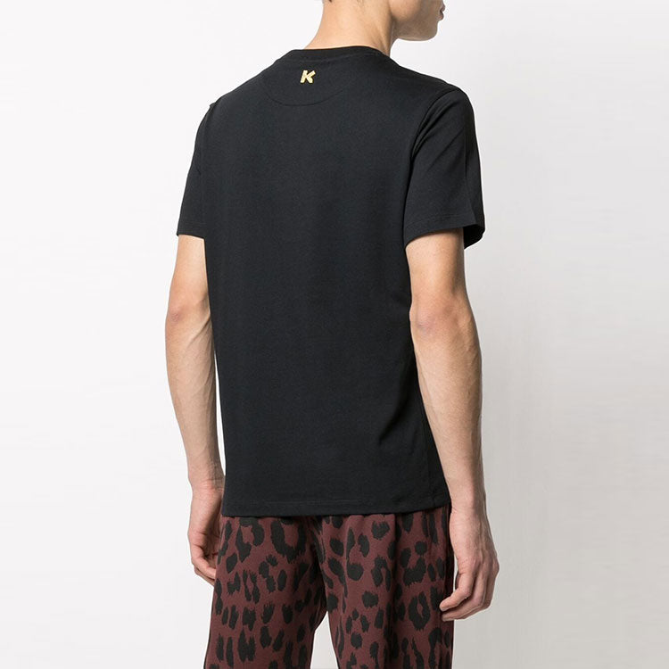 Men's KENZO SS21 Tiger Head Logo Printing Round Neck Short Sleeve Black FB55TS0204SE-99