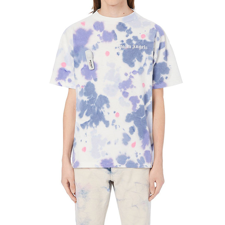 Men's PALM ANGELS Tie Dye Short Sleeve White PMAA001E20JER0140184