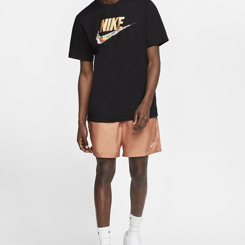 Nike Sportswear Classic National Flag Logo Printing Short Sleeve Black CT6551-010