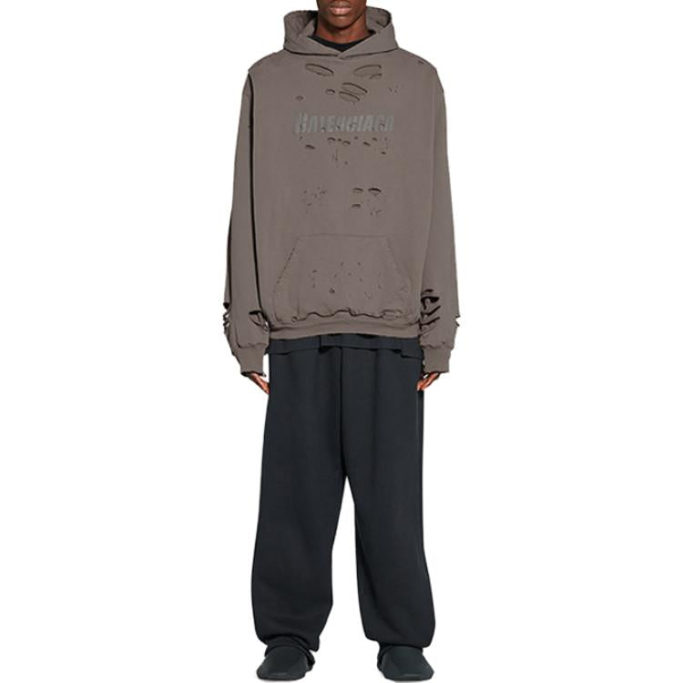 Balenciaga Caps Destroyed Hoodie 'Tan' 659403TKVB67185
