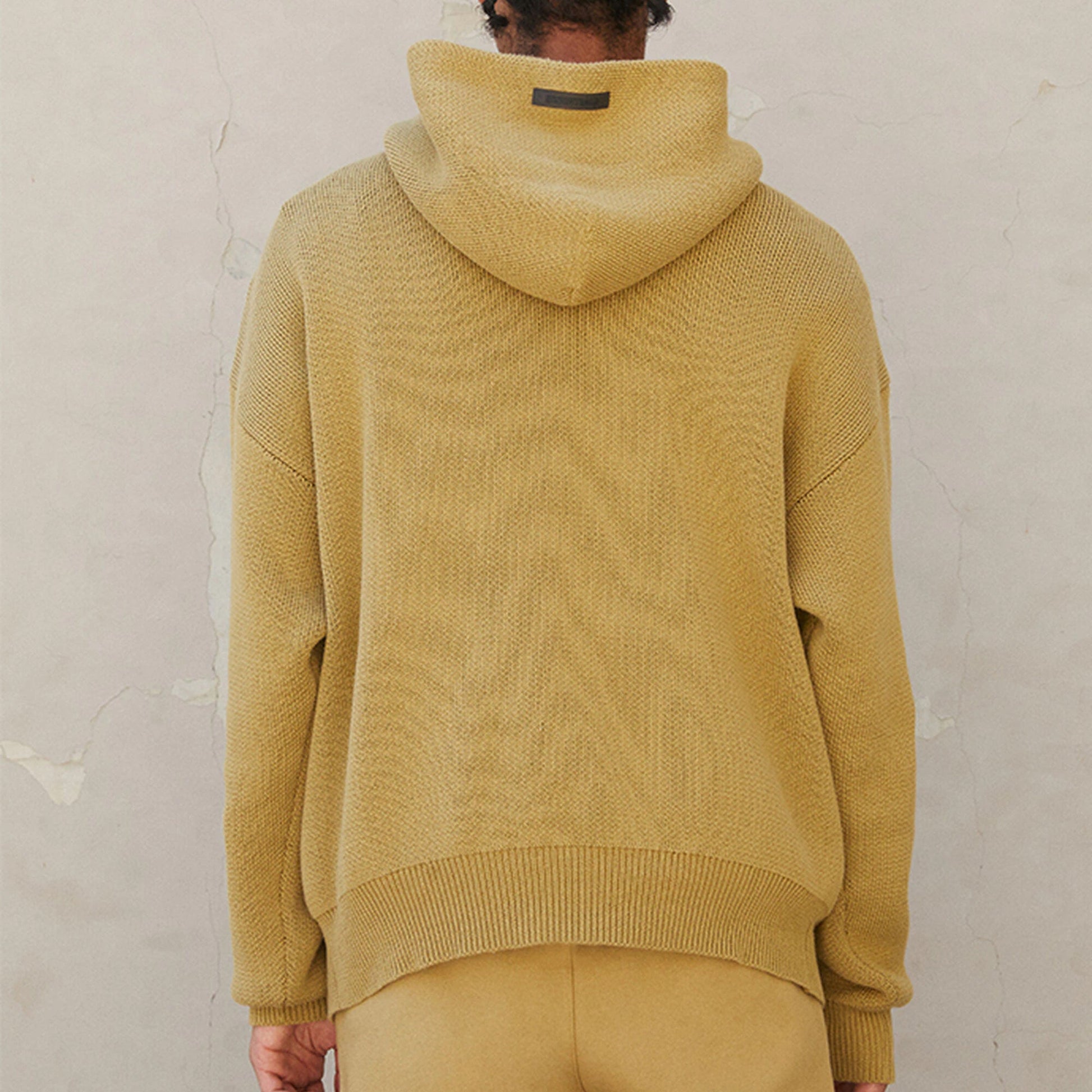 Fear of God Essentials FW21 Knit Pullover Logo Hoodie 'Amber' FOG-FW21-015