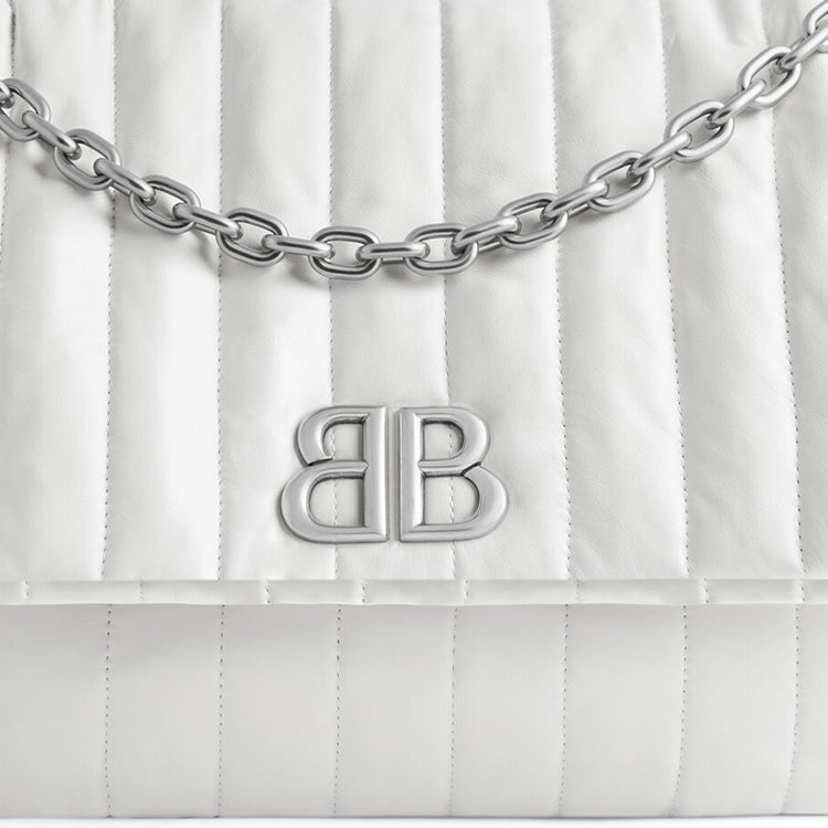 (WMNS) Balenciaga Monaco Medium Chain Bag Quilted 'Off White' 7659452AASE9106