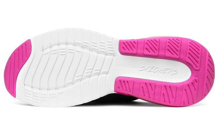 (WMNS) Skechers Skech-Air Stratus Running Shoes Black/White/Pink 13276-BKHP