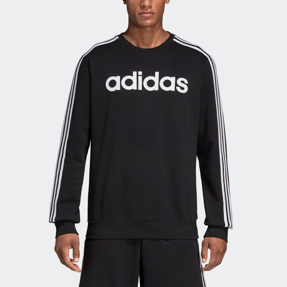 adidas E 3S Crew FL Round-neck Sweater Men Black/White DQ3084