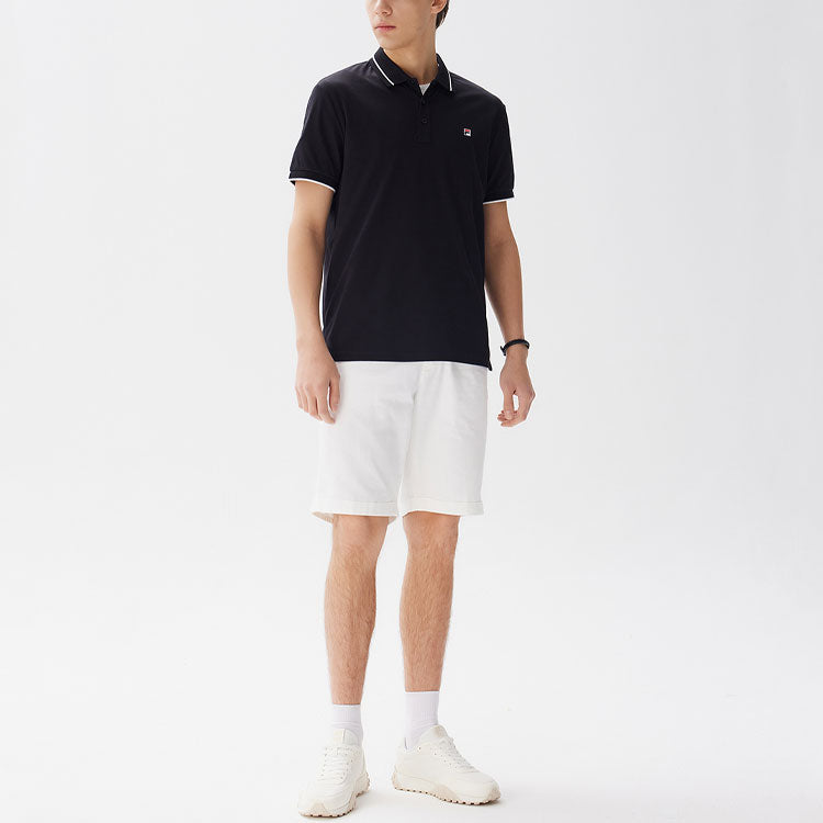 Men's FILA Business Casual Short Sleeve polo Black Polo Shirt F11M128106F-BK