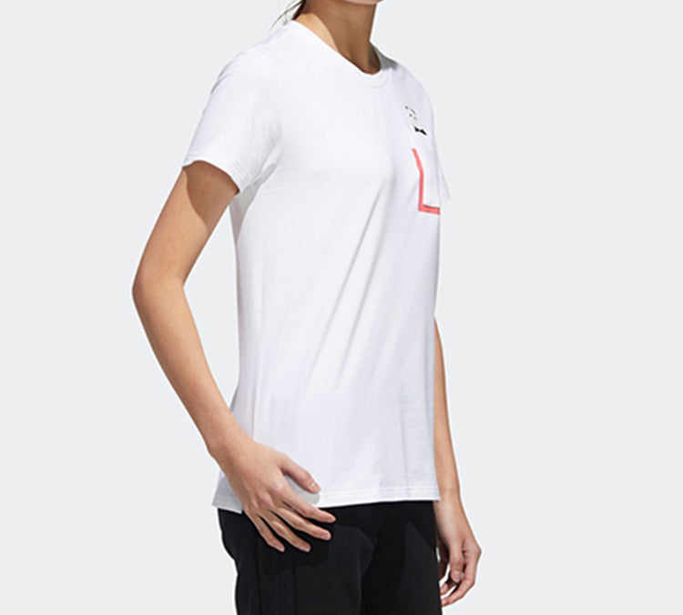 (WMNS) adidas Panda Pocket Tee Sports Stylish Short Sleeve White GL5645