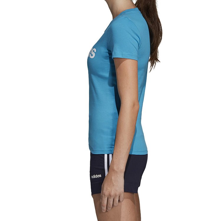 (WMNS) adidas Alphabet logo Printing Short Sleeve Blue DU0630