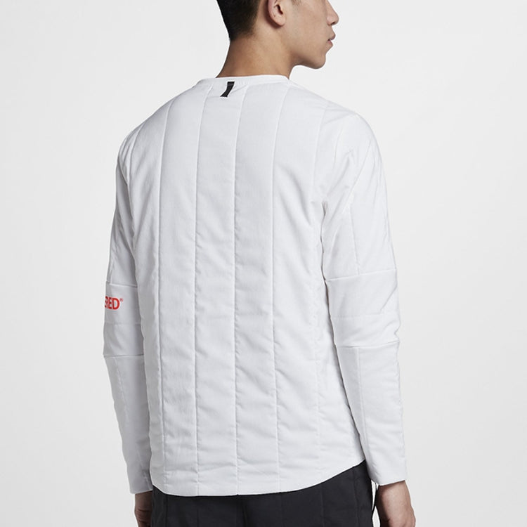 Air Jordan 23 Engineered Quilted Round Neck Pullover logo Sports Long Sleeves White AJ1055-100