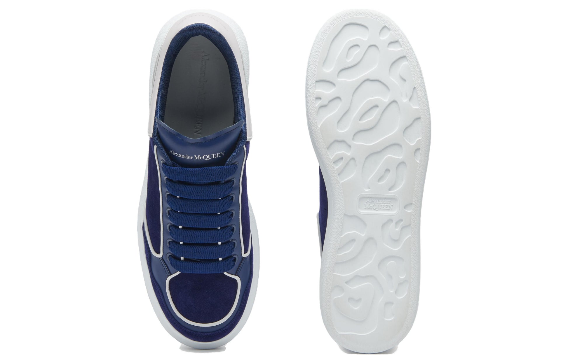 Alexander McQueen Oversized Leather Sneakers 'Blue White' 777300WIEM44699