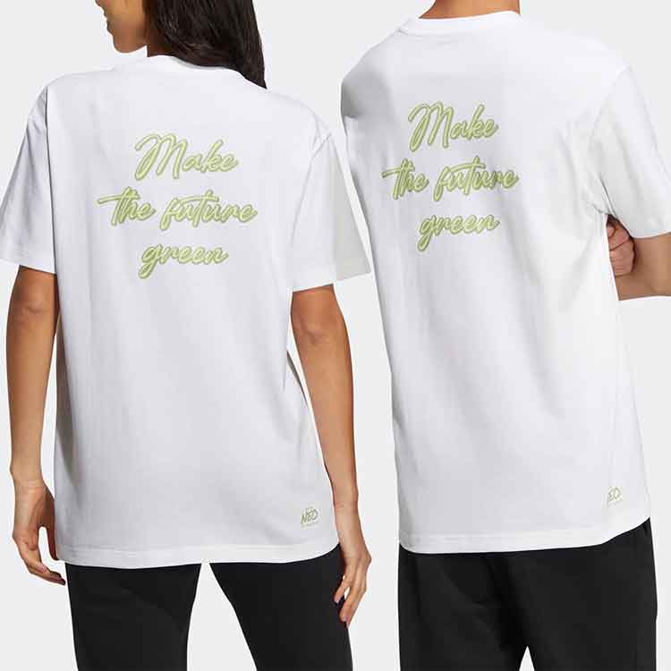 adidas neo M Sw Slogan Tee Solid Color Alphabet Printing Athleisure Casual Sports Short Sleeve Couple Style White HC9740