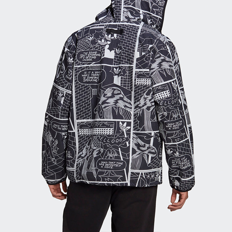 adidas originals R.Y.V. Graphic Windbreaker For Men Black GN3333