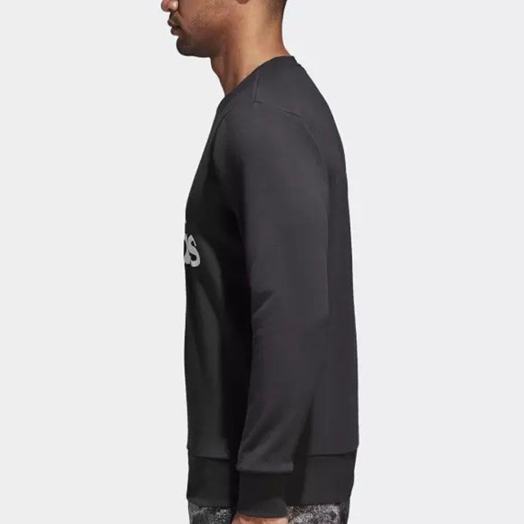 adidas Logo Crewneck Logo Sweatshirt 'Black White' CD6275