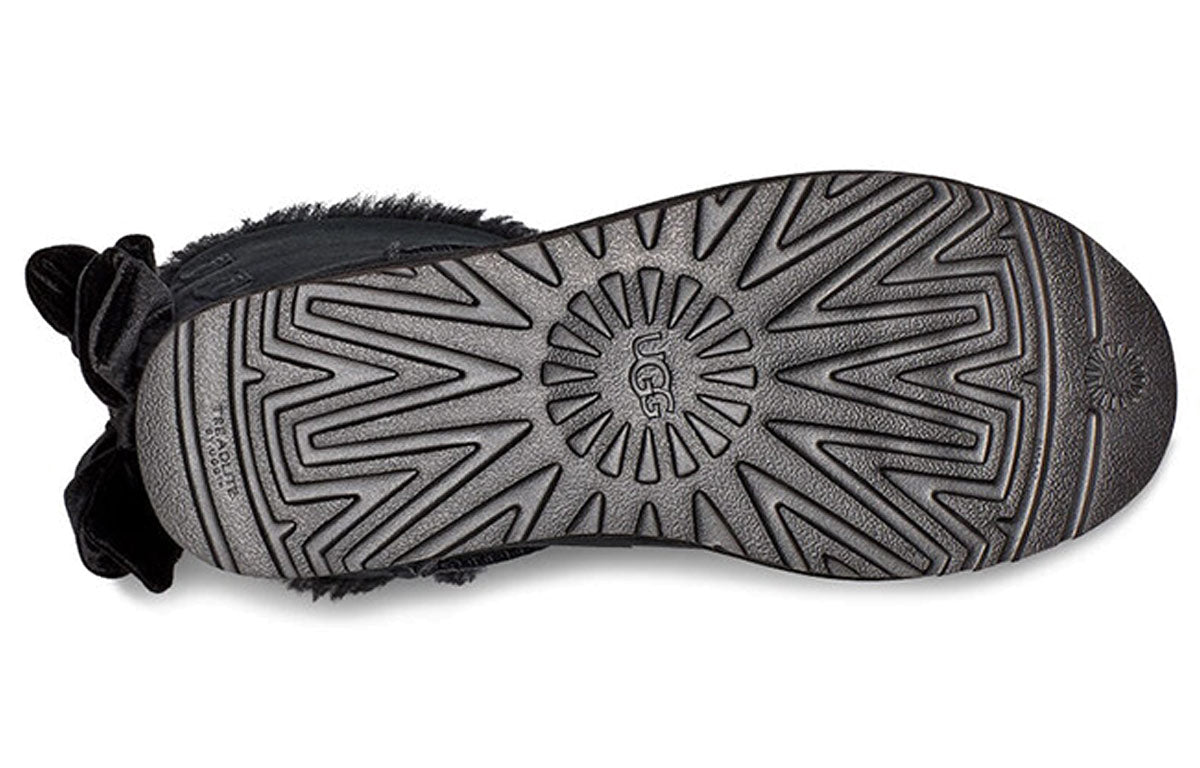 (WMNS) UGG Bailey Bow Velvet Snow Boots Black 1118854-BLK