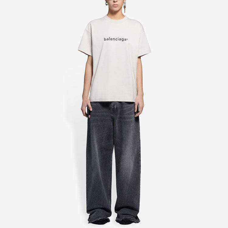Balenciaga SS21 Logo Lettering Unisex Beige 612965TIV542984