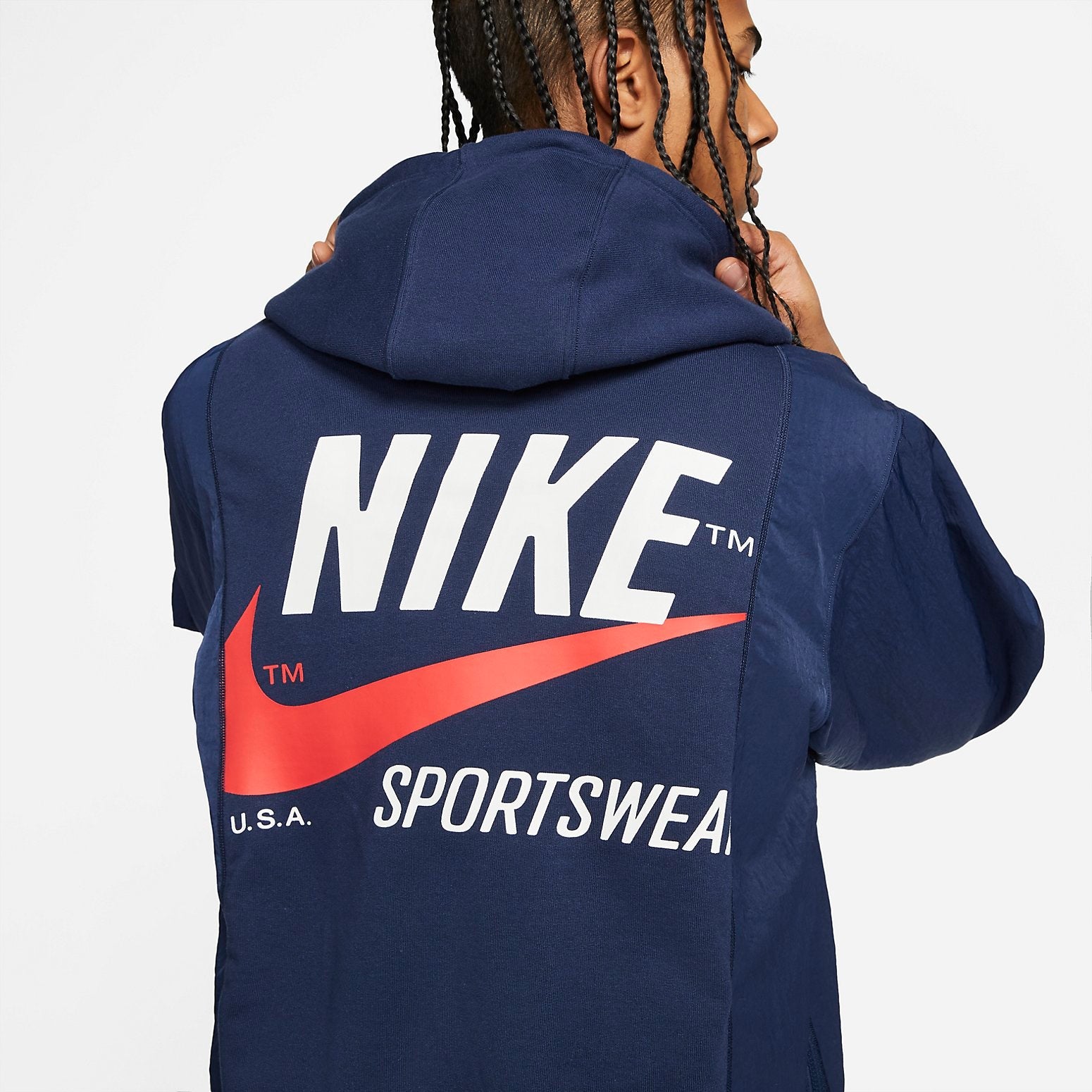 Nike Sportswear Logo Hoodie 'Midnight Navy' DD5700-410