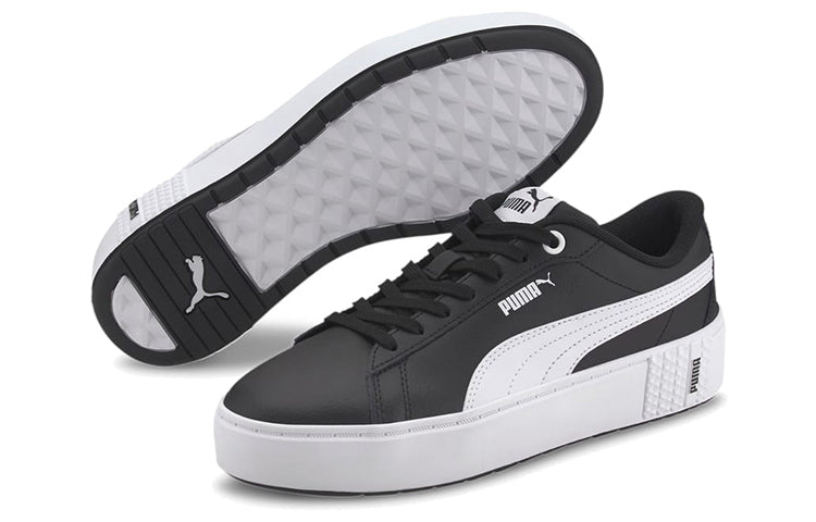 (WMNS) PUMA Smash Platform Black/White 373035-04