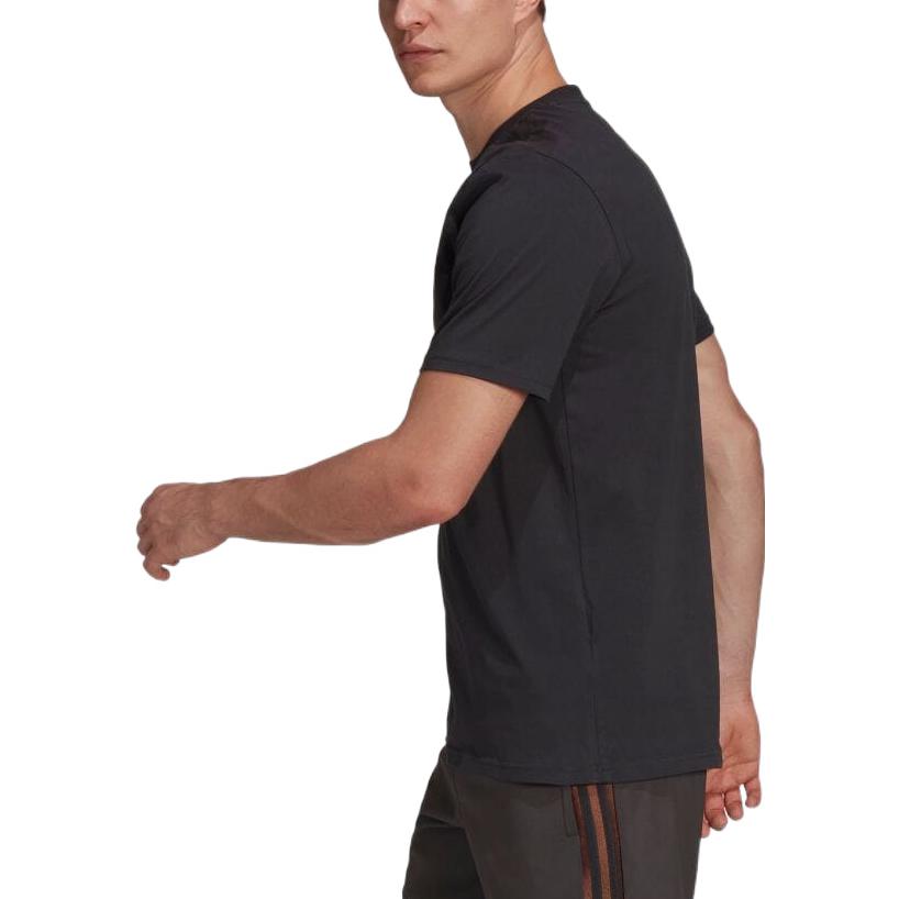 Men's adidas Alphabet Logo Printing Round Neck Pullover Sports Short Sleeve Japanese Version Black T-Shirt HD9868