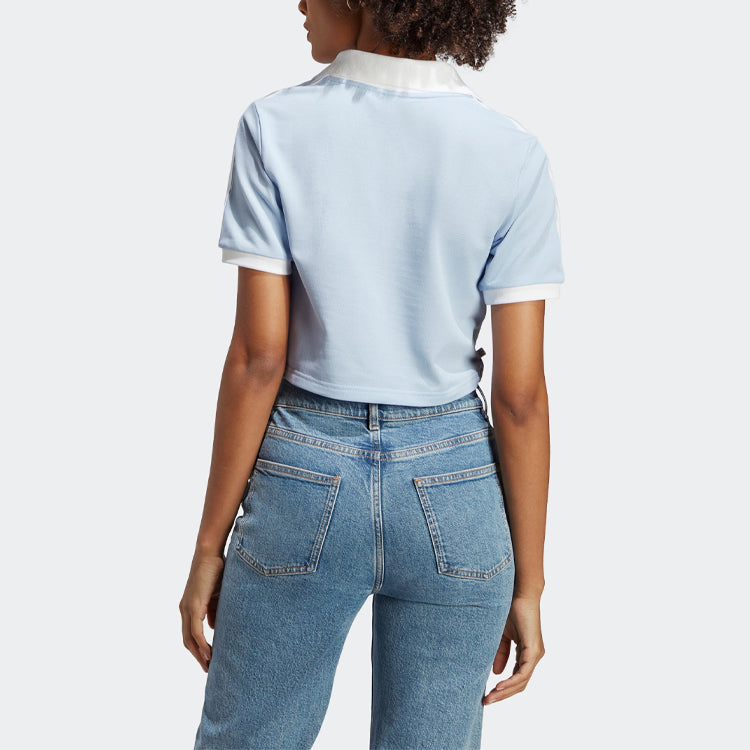 (WMNS) adidas short Sleeve Polo Shirt 'Blue' IP3756