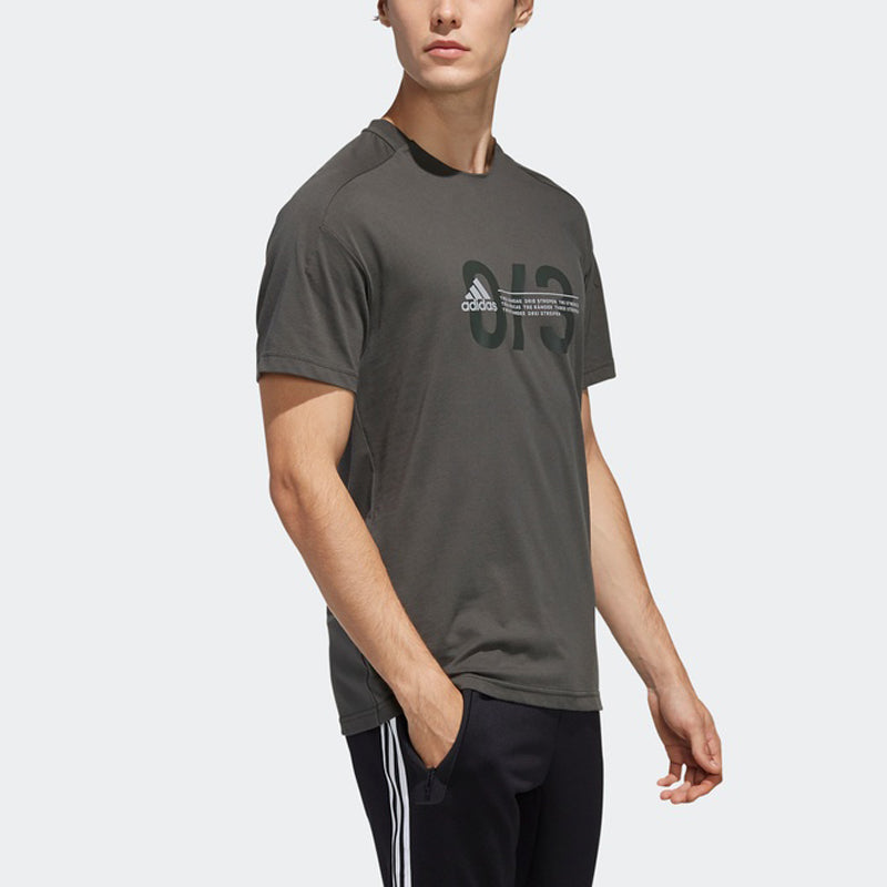 adidas Round Neck Pullover Sports Short Sleeve Brown EH3730