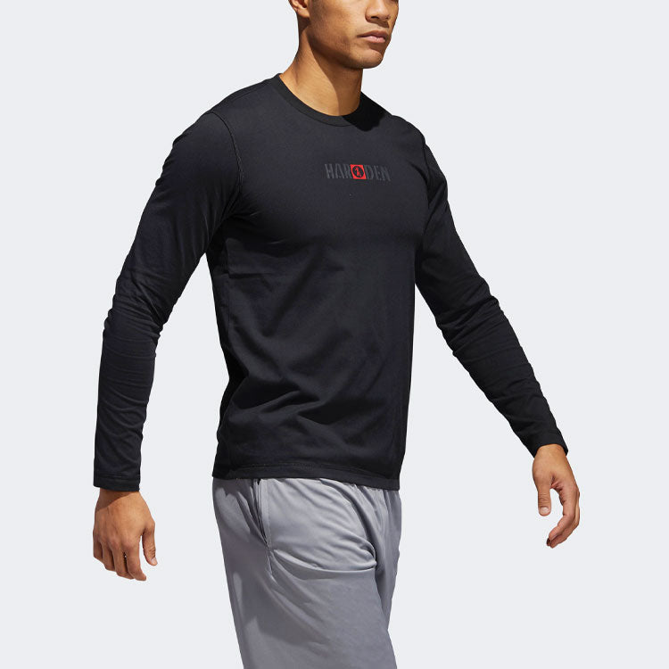 adidas Alphabet Basketball Sports Round Neck Long Sleeves Black CG0877