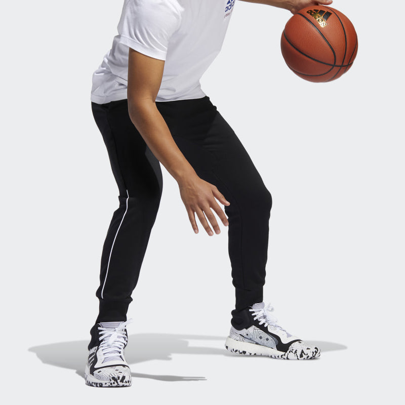 adidas Logo Knit Drawstring Sports Pants Black DX6785