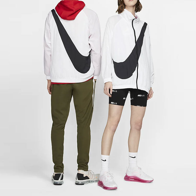 Nike Sportswear Woven Swoosh Jacket Large Logo Sports US Edition White BV3685-100