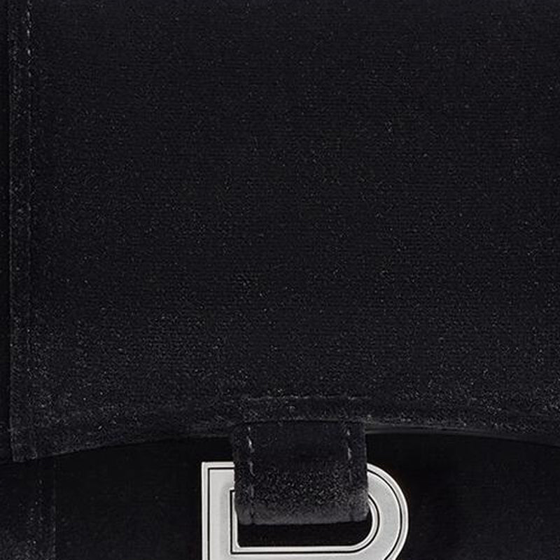 (WMNS) Balenciaga Hourglass Velvet Jersey Wallet On Chain 'Black' 6560502AAPT1000