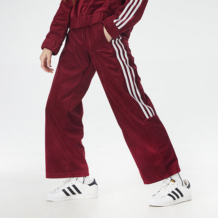 (WMNS) adidas Neo CS TP Velour Pants 'Red White' GK8761