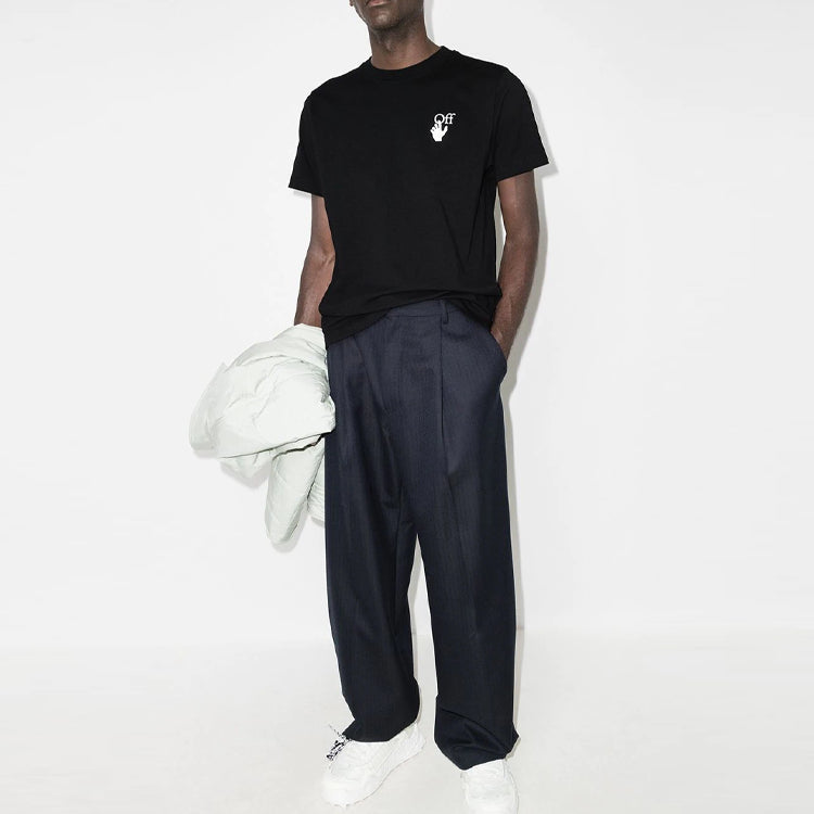 Off-White FW21 Gradient Multi-Color Arrow Short Sleeve Ordinary Version Black OMAA027F21JER0051084