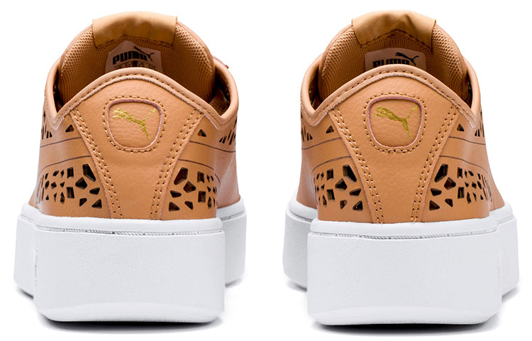 (WMNS) PUMA Vikky Stacked Laser Cut SoftFoam Sneakers Brown 369378-03