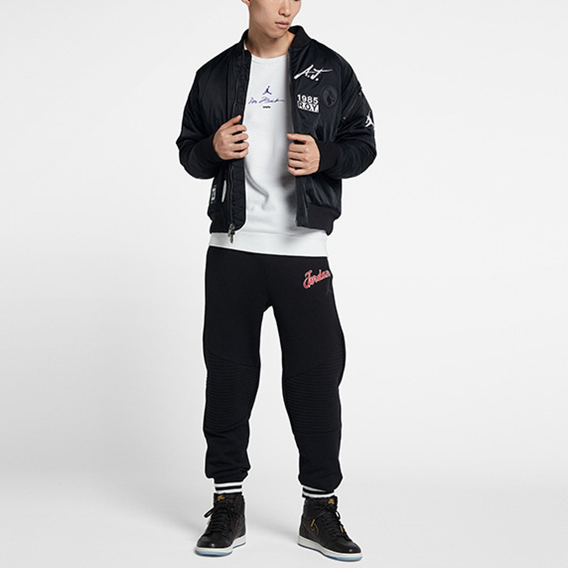 Air Jordan MA-1 Baseball Collar aviator Jacket sports padded Jacket Black AV5999-010