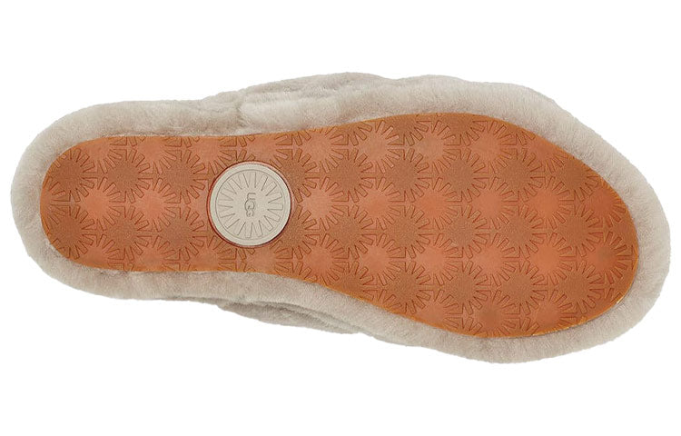 (WMNS) UGG Fluff Yeah Slide Thick Sole Shoe light grey 1095119-GOA