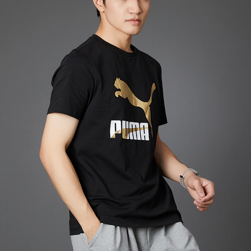 PUMA Classics Logo T-Shirt 'Black Gold' 532280-01