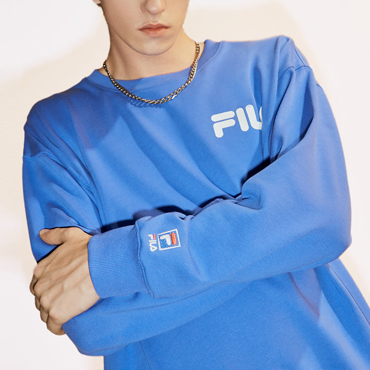 FILA FUSION Alphabet Logo Printing Sports Pullover Unisex Blue T11U038205A-BU