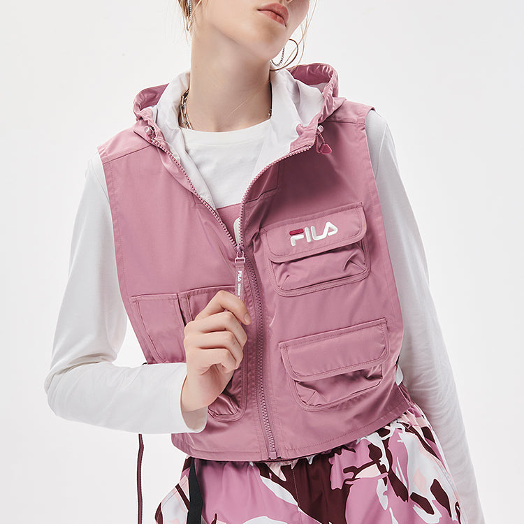 (WMNS) FILA FUSION Contrasting Colors Logo Cargo Long Sleeves Pink T11W133201F-PK