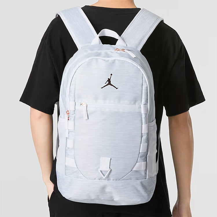 Jordan Athletic Large Capacity Zipper Laptop Bag Schoolbag Backpack Large Unisex White  Grey FB1766-106