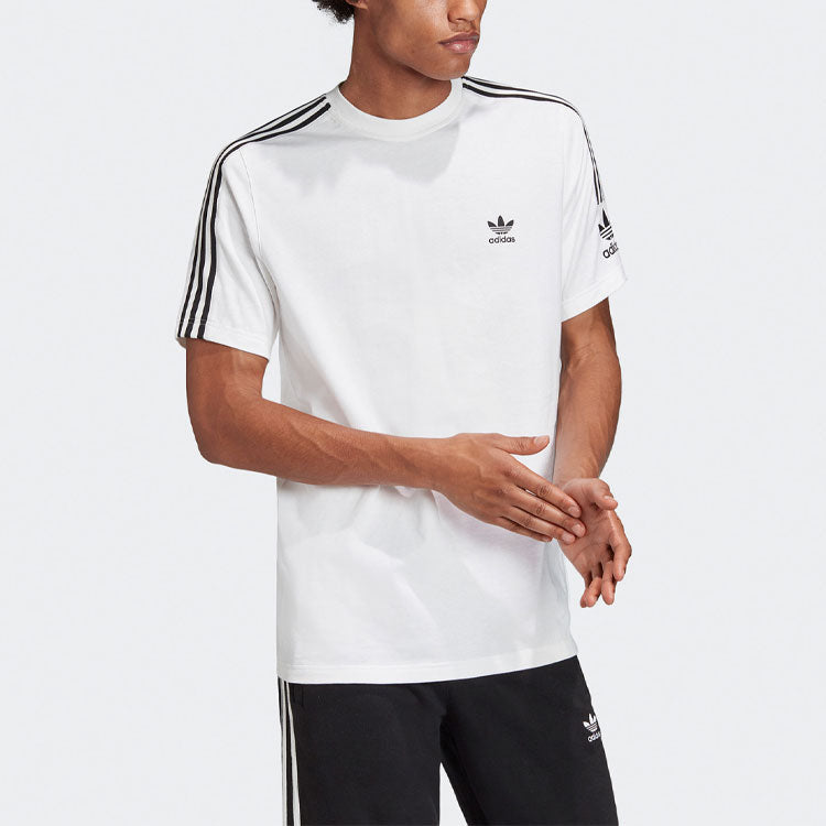 adidas originals Tech Tee Contrasting Colors Round Neck Sports Short Sleeve White FT8752