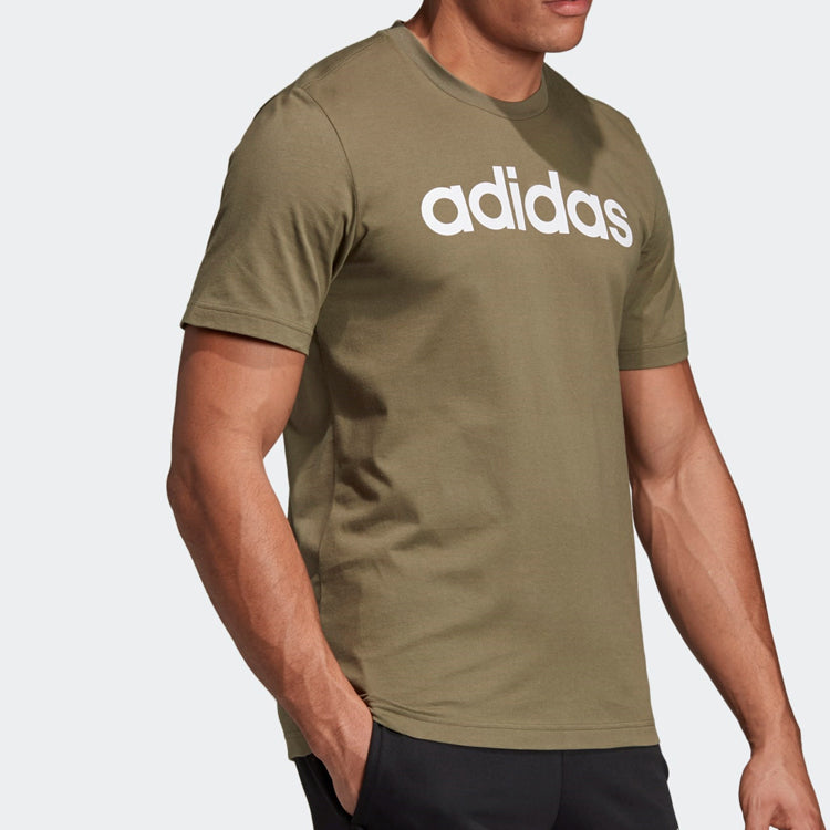 Men's adidas LIN TEE Sports Stylish Khaki Brown DU0412
