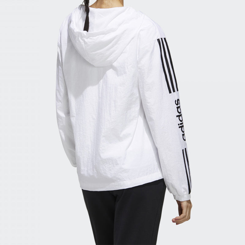 (WMNS) adidas neo Printing Hooded Jacket White FP7472